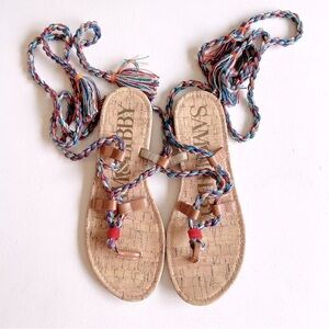 🎉Host Pick 🎉 Sam and Libby Multi-Colored Lace Up Sandals-Size 9